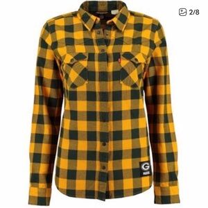 Levi's NFL Green Bay Packers Plaid Button Down Shirt Small